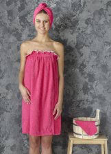 Набор для сауны махровый женский ДМ малина