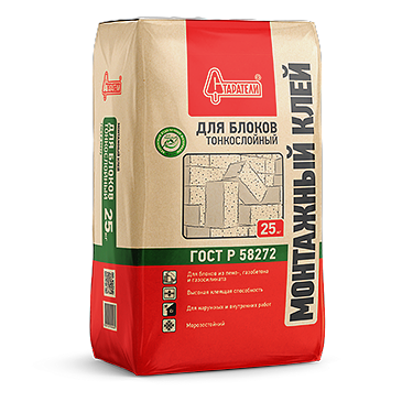 Клей монтажный для блоков (25кг) Старатели