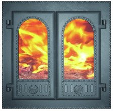 Дверка каминная под стекло ДК-6С двустворчатая