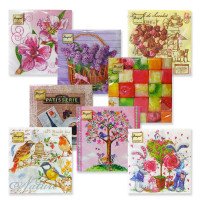 Салфетки BOUGUET de LUXE 25 листов 2-х слойные 24Х24 в ассортименте