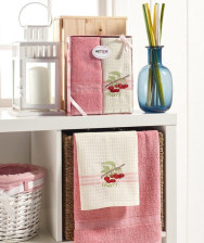 Набор полотенец вафля/махра 40х60х2шт Meteor VITALIA KIRAZ 10406 Размер: 40х60, 