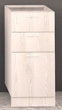 Стол рабочий кухонный 400х510х820 без столешницы (3 ящика) Дуб Крафт белый / Белый