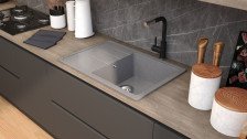 Мойка из искусственного камня 750х505 темно-серый 17728/22