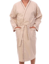 Халат вафельный женский "Кимоно" размер 58 ДМ бежевый