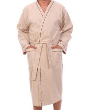 Халат вафельный женский "Кимоно" размер 58 ДМ бежевый