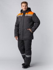 Костюм утеплённый Партнёр NEW, темно-серый/оранжевый, размер 60-62/182-188