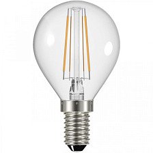 Лампа светодиодная Е14 5W/4000 G45 (прозрачный филамент) Gauss
