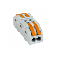 Зажим клеммный СМК 222-422 с рычагом проходной 2х2,5(4) мм 32А