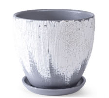 Горшок керамический с/п Айсберг №4 высокий овал серый
