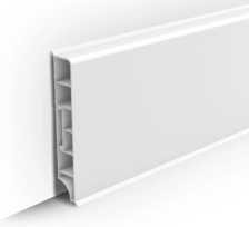 Плинтус Идеал Дюра прямоугольный 80х16х2200мм белый под покраску