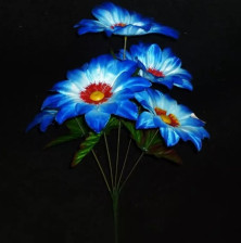 Букет Георгина 33 см (синий) 5 цветков