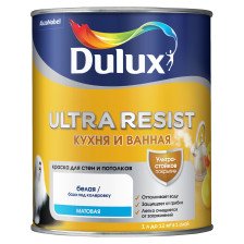 Краска Dulux Ultra Resist для кухни и ванной матовая BC (0,9л)