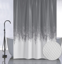 Штора для ванной комнаты 180х180см САНАКС ГРАФИТОВЫЙ ПЕРЕХОД, с тиснением, без колец 05-01