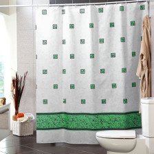 Штора для ванной комнаты 180х200см MIRANDA Emerald (зеленый) полиэстер MRD.01.М6025/gr