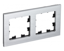 Рамка 2-м Atlas Design Nature ATN312102 МЕТАЛЛ СЕРЕБРО