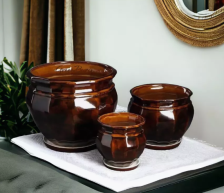 Горшок керамический Мираж коричневый 15х16см 2л