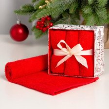 Набор махровых полотенец 30х30х3шт "С новым годом" 5147970