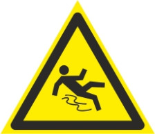 Знак W28 Осторожно Скользко 200х200х200