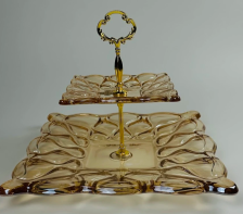 Фруктовница 2-ярусная LENARDI стекло, коричневый 588-723