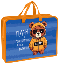 Папка для труда А4 Мульти-Пульти Мишка на молнии с ручками 368344