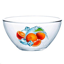 Салатник стеклянный Фрукты 19 см большой 326/1-Д