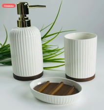 Набор аксессуаров для ванной 3предмета LENARDI фарфор 235-033