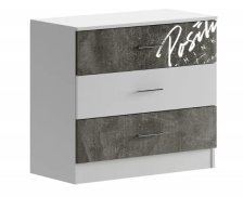 Комод Вега Позитив Бетон темный/Белый