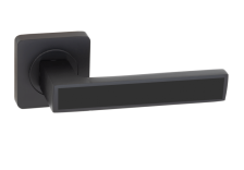 Ручка дверная VETTORE R06.120 MBP/BL черный матовый/черная вставка