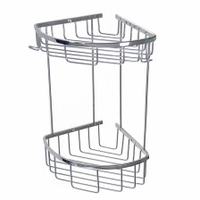 Полка нерж сталь САНАКС угловая овал 2-ярусная 36х22см хром 75251