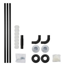 Штанга для душа угловая САНАКС с кольцами 0,9х0,9х0,9м черная 10006