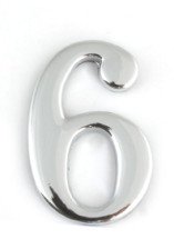 Цифра самоклеящаяся металл Apecs DN-01-6-Z-CR хром