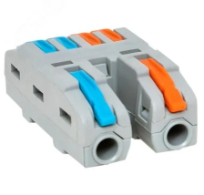 Зажим клеммный СМК 222-422-4 с рычагом разветвительный 2/4х4 мм 32А