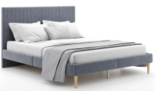 Кровать Амма 1,6м велюр серый (цвет 32)