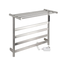 Полотенцесушитель KRAFTTE электрический с полкой 510х573х220мм матовый хром 75W, 220V, нерж сталь 44023