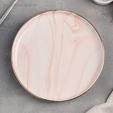 Тарелка десертная 20 см Мрамор розовый 4486552