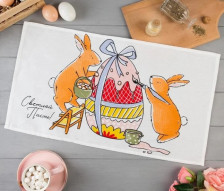 Полотенце вафельное Доляна Пасхальные яйца 5511246 35х60