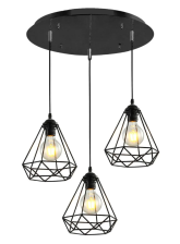 Люстра IM MD.1706-3-P BK H800 D300 3х60W E27