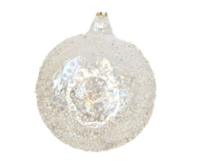 Украшение новогоднее Шар 10см Прозрачный с крючком КУ-100-К