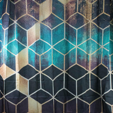 Штора для ванной комнаты 180х180см САНАКС КУБЫ коричневые, без колец 01-90