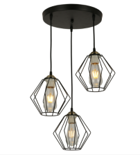 Люстра IM MD 3099-3-P BK+AB H218 D420 3х60W E27