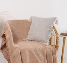 Наволочка декоративная полиэстер Пинелли бело-бежевая 43х43 см SL Home