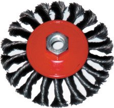 Щетка-крацовка 125мм витая, стальная, гайка М14 FIT 39116
