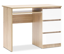 Стол письменный Челси Белый глянец холодный/Сонома