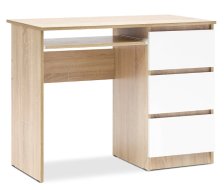 Стол письменный Челси Белый глянец холодный/Сонома