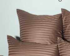 Наволочка страйп-сатин 70х70 см шоколад Mariya DeLuxe