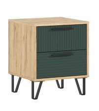 Тумба прикроватная Флэш Браш Мени Грин/Дуб крафт