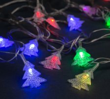 Гирлянда "Метраж" 5 м с насадкам “Елка в крапинку” 5 м, силикон, LED-20-220V, моргает, МУЛЬТИ 185505