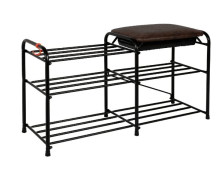 Подставка для обуви "Альфа 33" с сиденьем и ящиком Черный