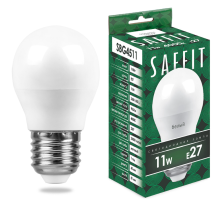 Лампа светодиодная Е27 11W/2700 G45 (шар) Saffit