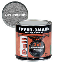 Грунт-эмаль по ржавчине молотковая серебристая (0,75л) Dali